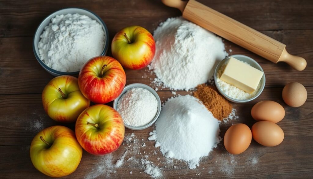 Obuolių pyrago ingredientai
