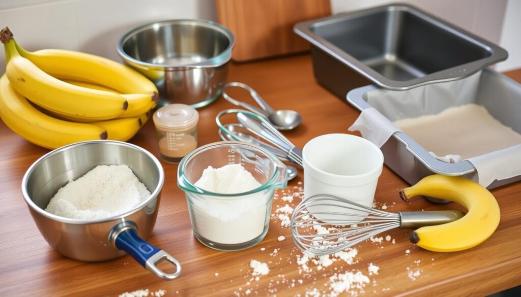 Virtuvės įrankiai bananų duonai