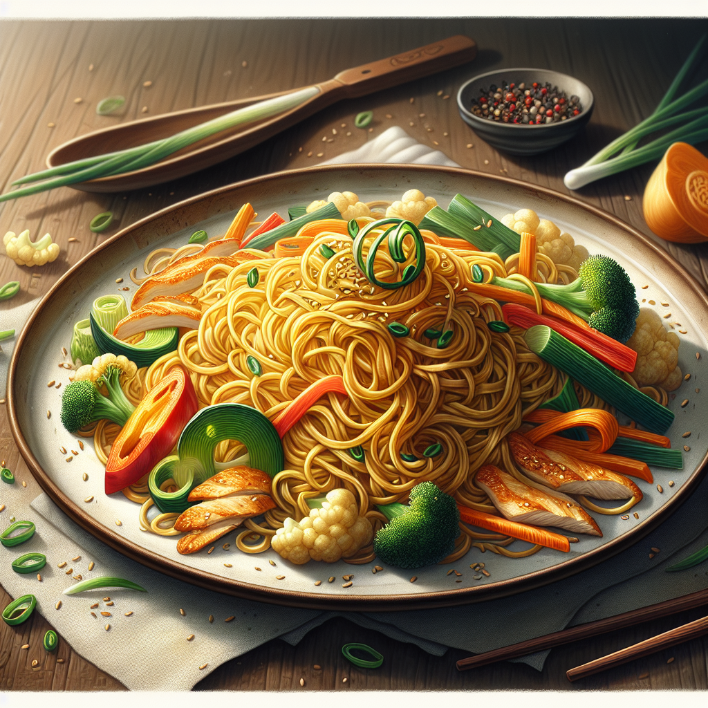 Wok makaronų receptas su vištiena ir daržovėmis