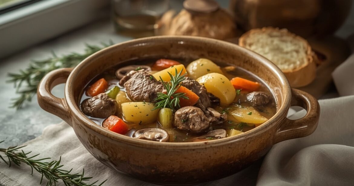 Veršienos troškinio receptas su bulvėmis ir daržovėmis