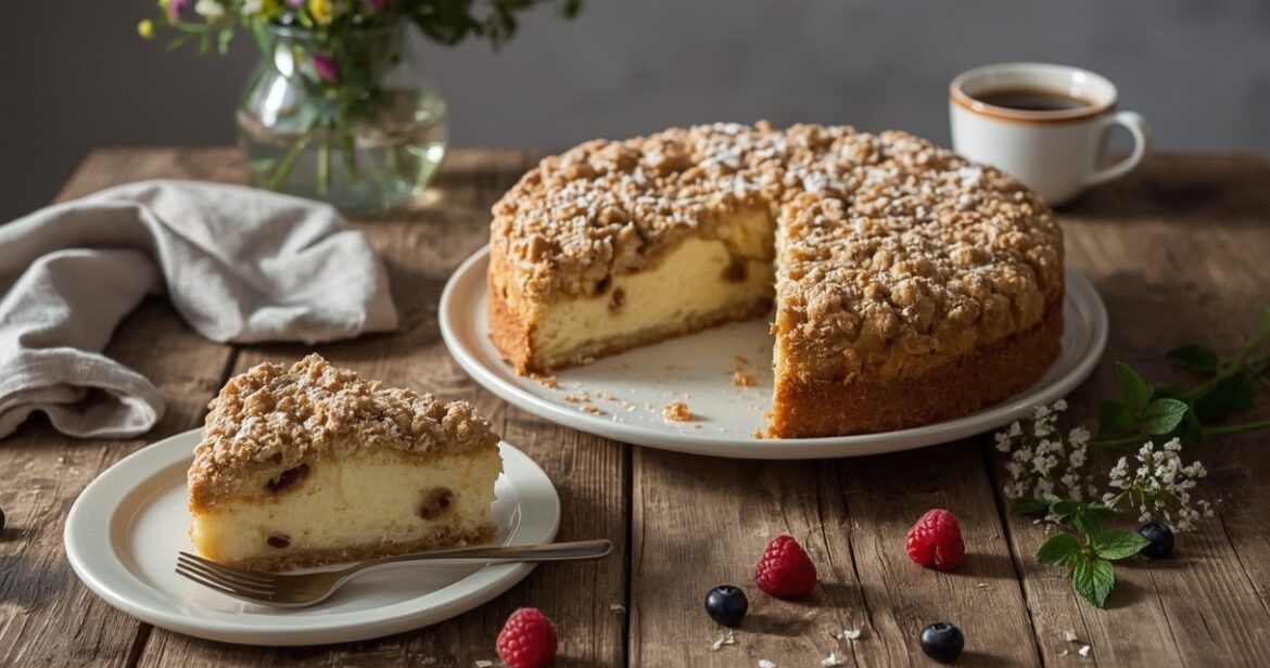 Varškės trupininio pyrago receptas minkštam ir traškiam desertui
