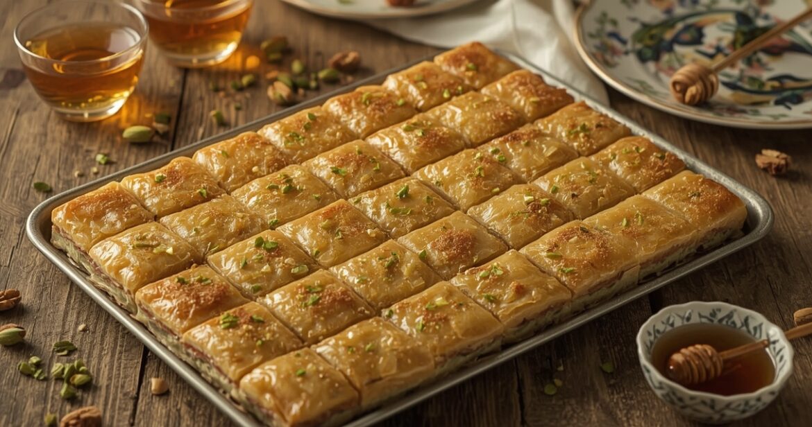 Baklavos receptas su riešutais ir sluoksniuota filo tešla