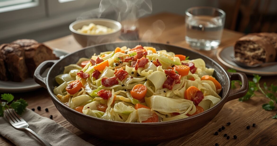 Troškintų kopūstų receptas su morkomis ir pomidorų tyre