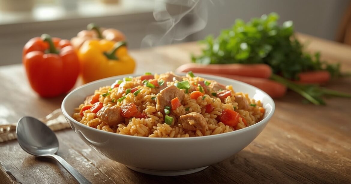 Vištienos ir ryžių troškinio Uncle Ben’s receptas su daržovėmis