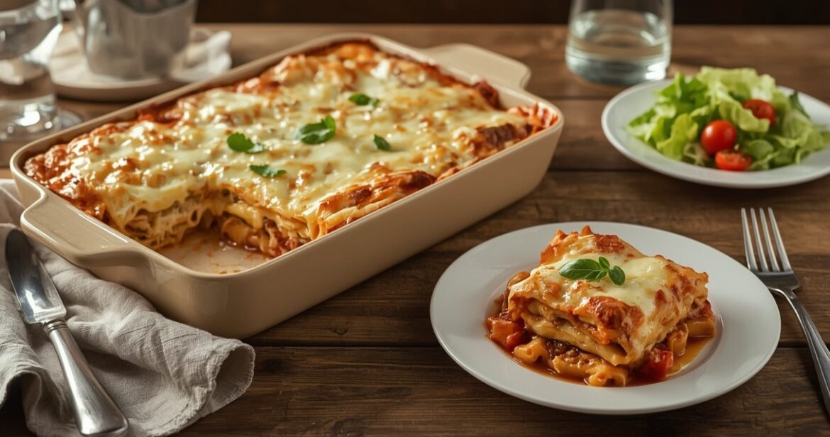 Tinginių lazanijos receptas su faršu ir makaronais