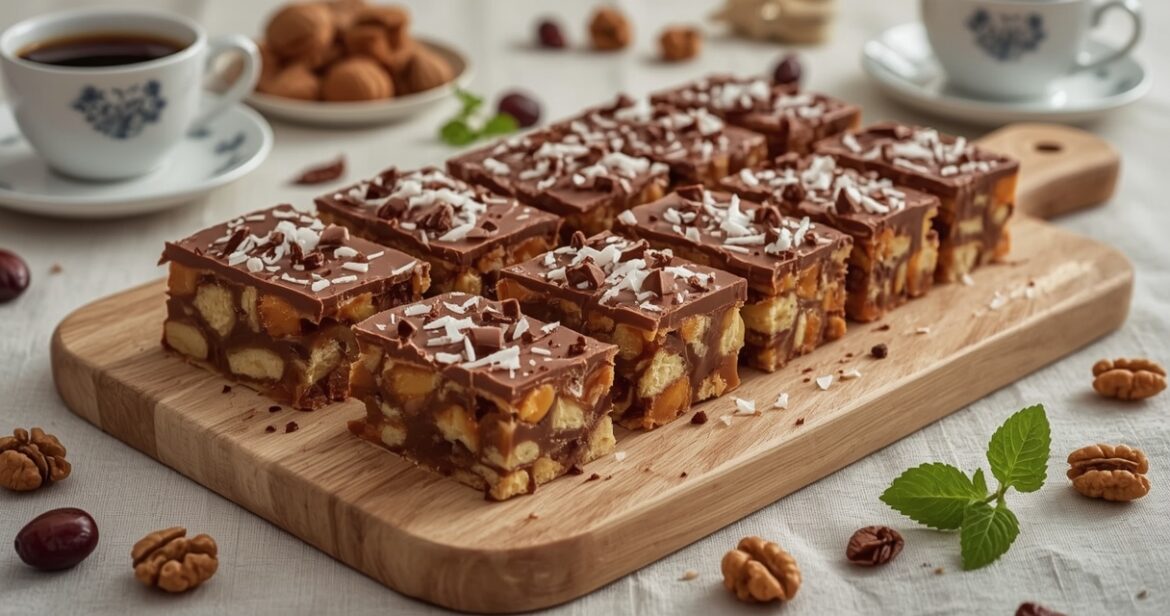 Tinginys su rududu ir sausainiais receptas