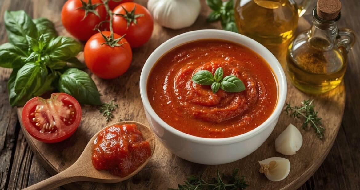 Tiršto naminio pomidorų padažo receptas su šviežiais pomidorais