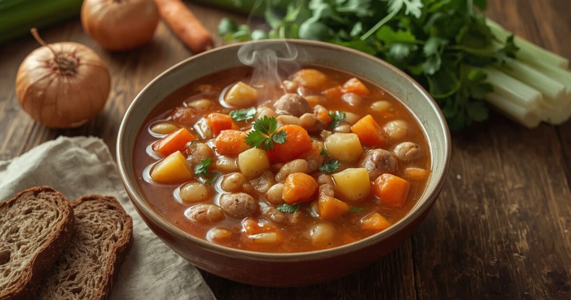 Tirštos pupelių sriubos receptas su daržovėmis