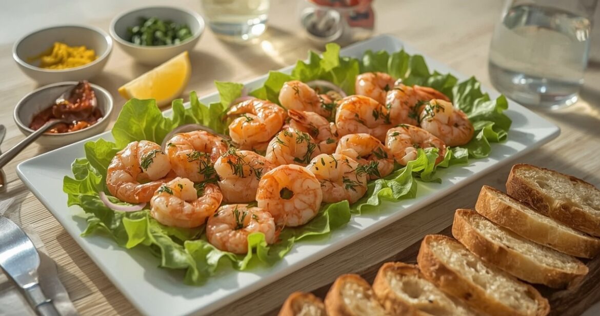 Krevečių užkandžio receptas su česnaku ir citrina