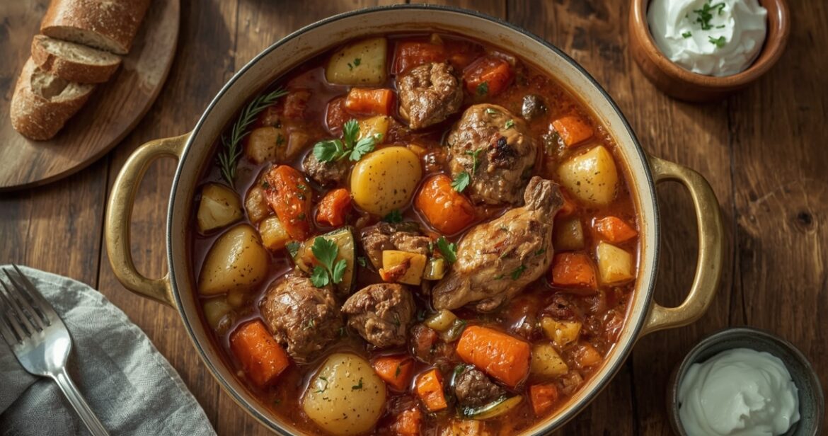 Orkaitėje troškintos vištienos ir daržovių receptas