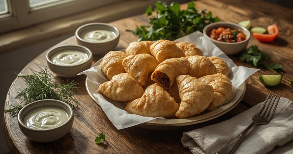 Tortilijų čeburekų su mėsa receptas greitam užkandžiui