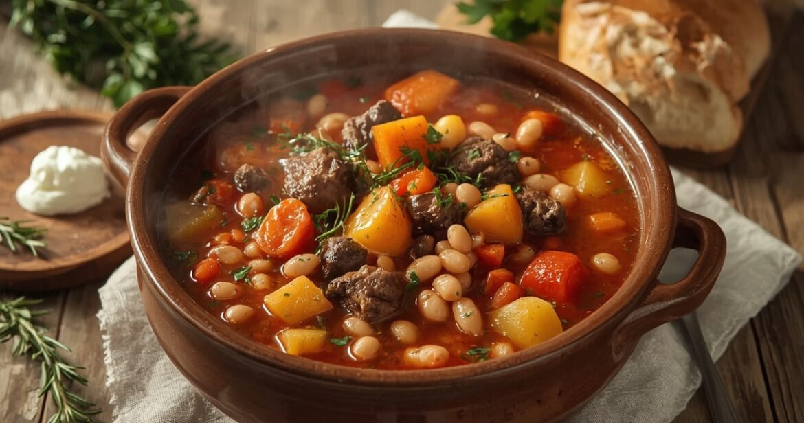 Tradicinio mėsos ir daržovių troškinio receptas