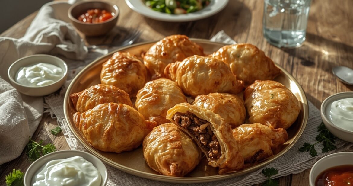 Traškių čeburekų su mėsa receptas namuose