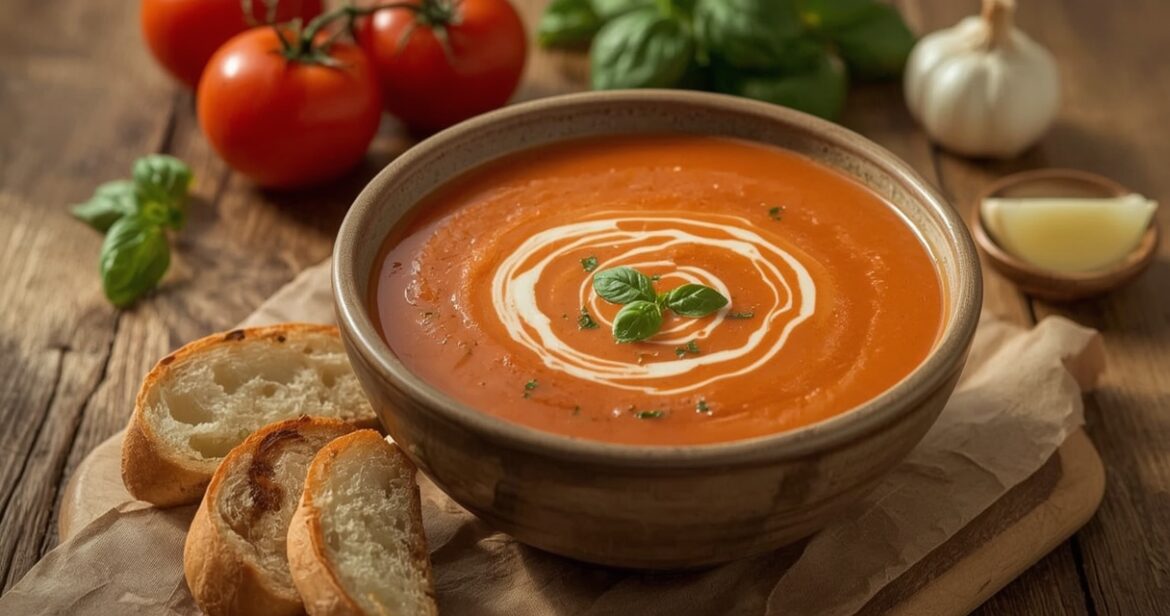 Trintos pomidorų sriubos receptas su daržovėmis ir žolelėmis