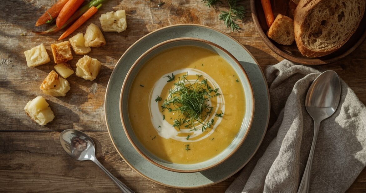 Trintos vištienos sriubos receptas su daržovėmis ir grietinėle