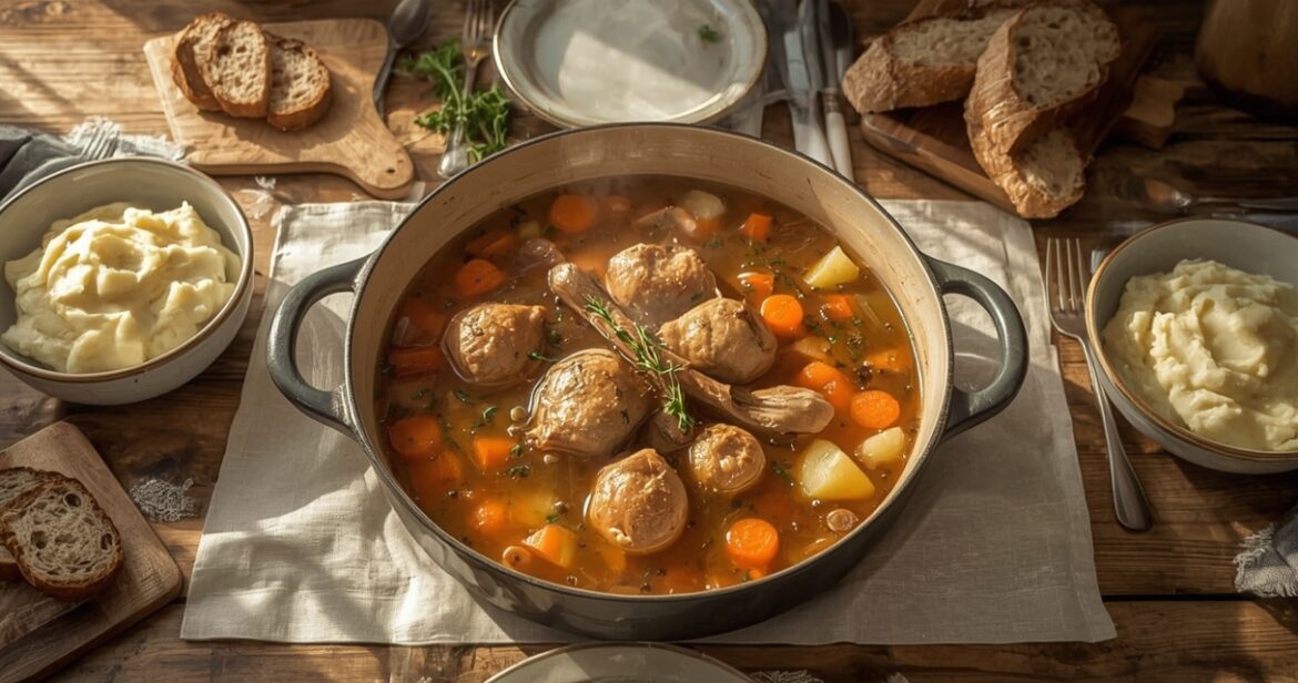 Triušienos troškinio receptas su daržovėmis ir švelniu padažu