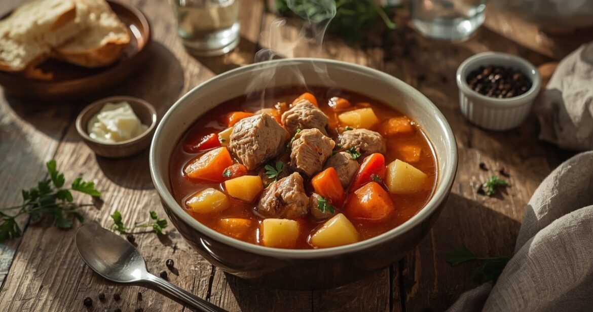 Kiaulienos troškinio su daržovėmis receptas šeimos pietums