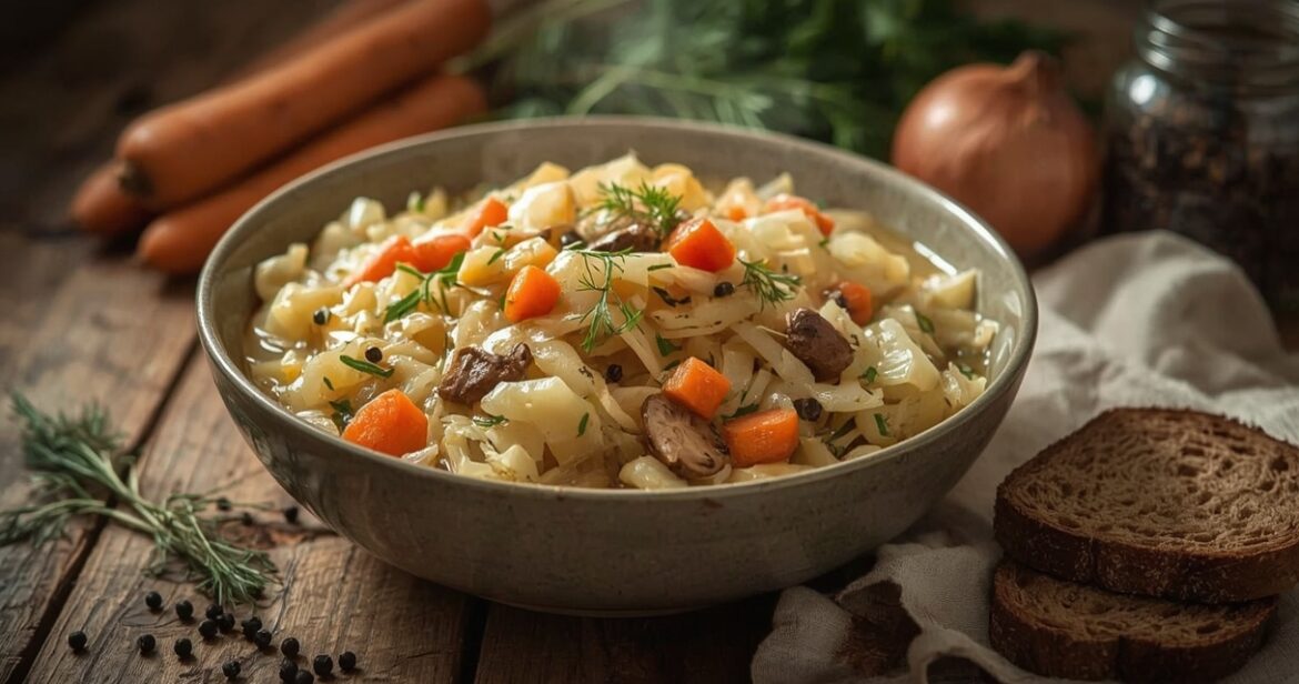 Raugintų kopūstų troškinio be mėsos receptas