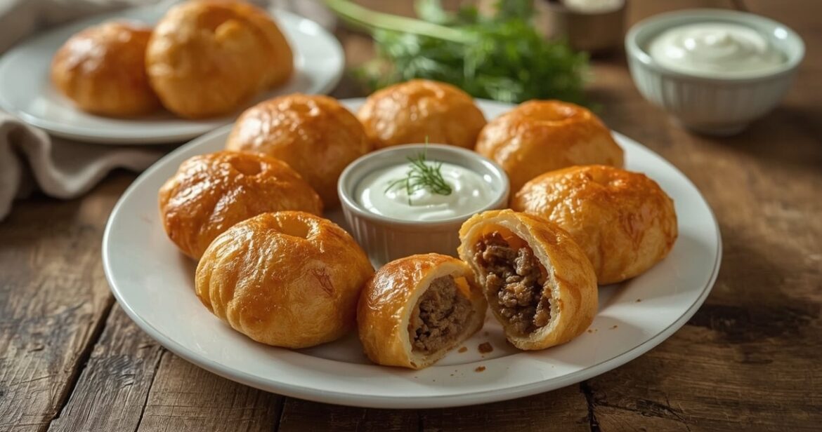 Tarybinių beliasų receptas su malta mėsa ir minkšta mieline tešla