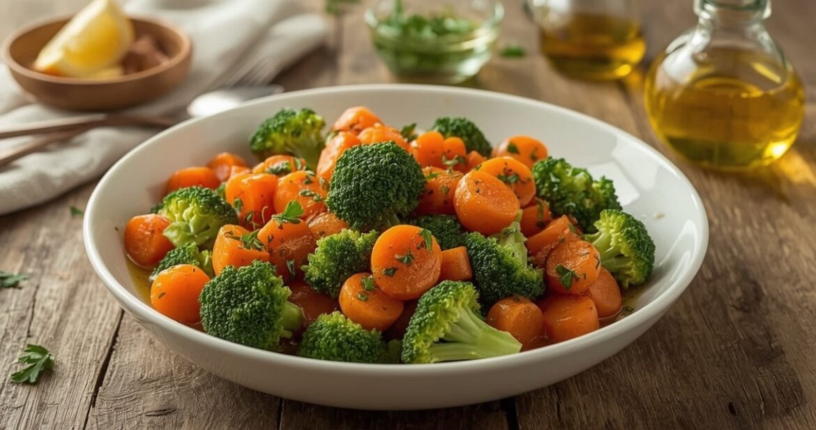 Troškintų brokolių ir morkų receptas gardžiai vakarienei