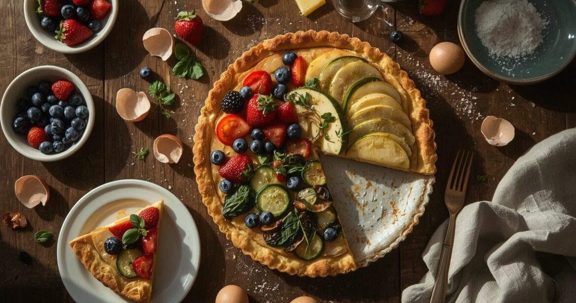 Universalios tartos receptas su daržovių ar vaisių įdaru