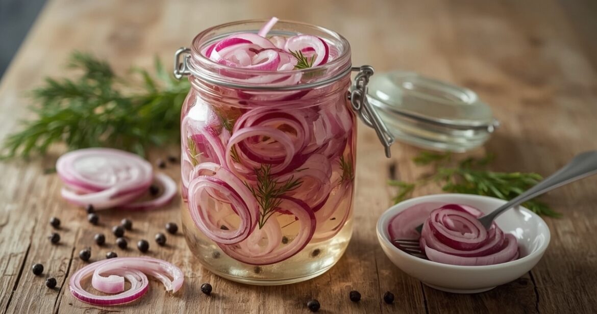 Marinuotų svogūnų receptas su švelnia rūgštele ir traškumu
