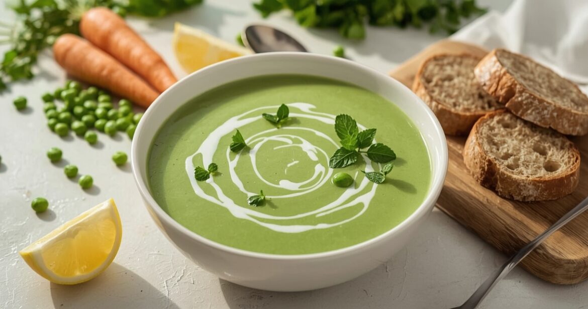 Šviežių žirnių sriubos receptas lengvam vasaros pietų stalui