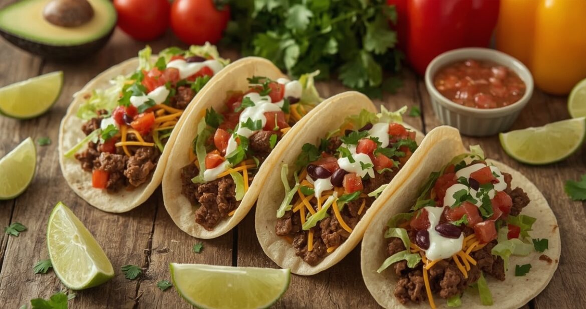 Tacos su faršu receptas meksikietiškai vakarienei