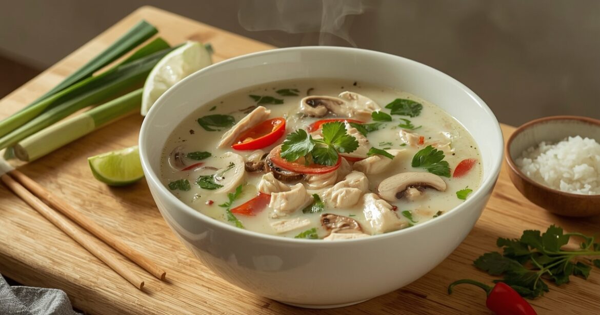 Tailandietiškos sriubos receptas su kokosų pienu ir vištiena