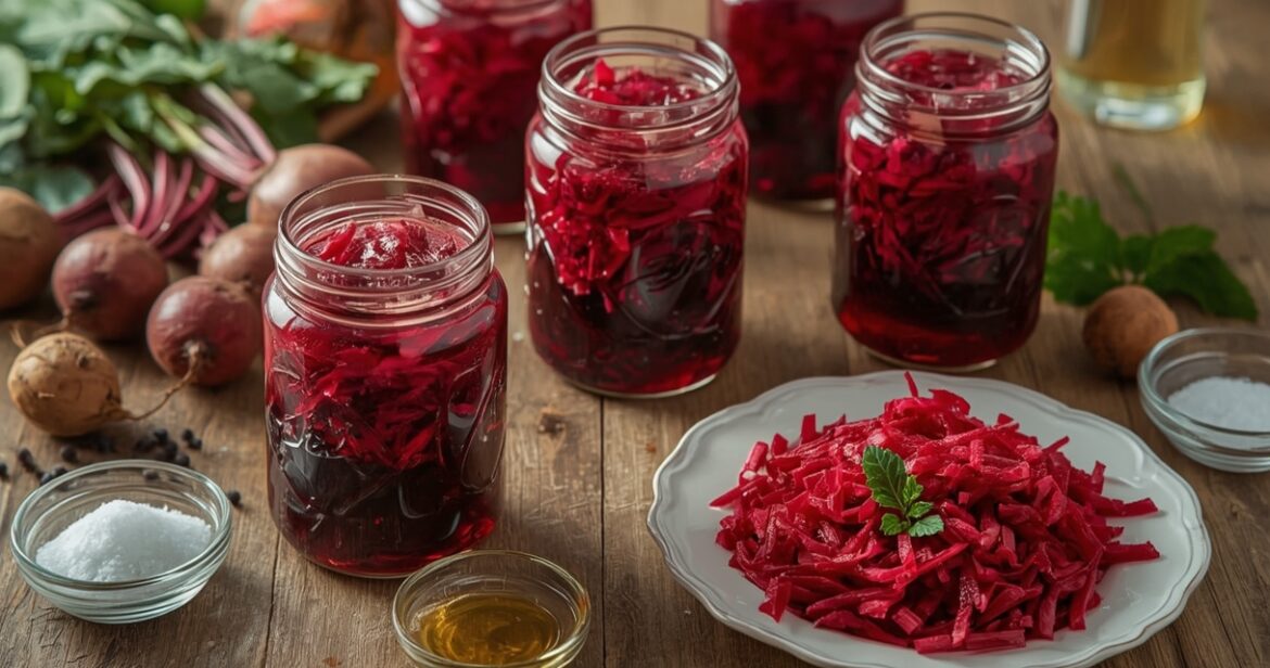 Tarkuotų burokėlių receptas žiemai su actu ir aliejumi