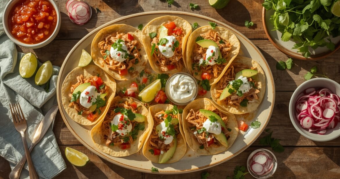 Vištienos tacos receptas su gaiviu įdaru ir šviežiomis daržovėmis