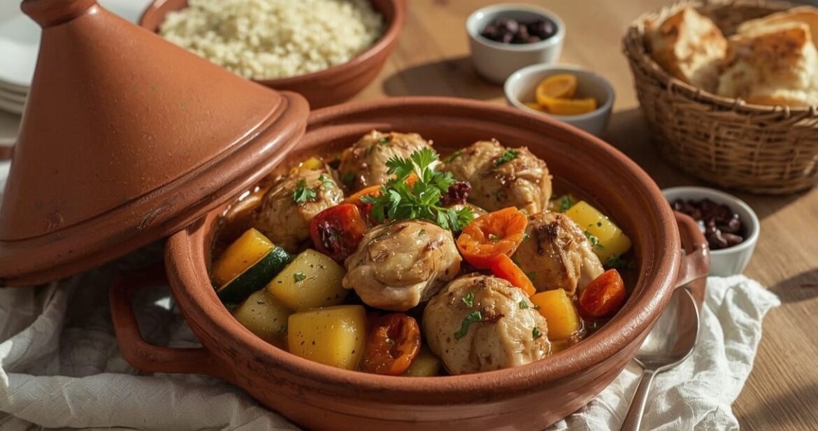 Vištienos tadžino receptas su daržovėmis ir prieskoniais