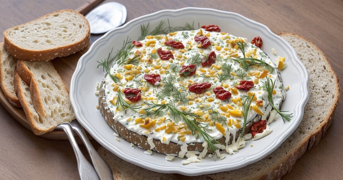 Sūrio užtepėlės receptas su tepamu sūreliu ir žalumynais