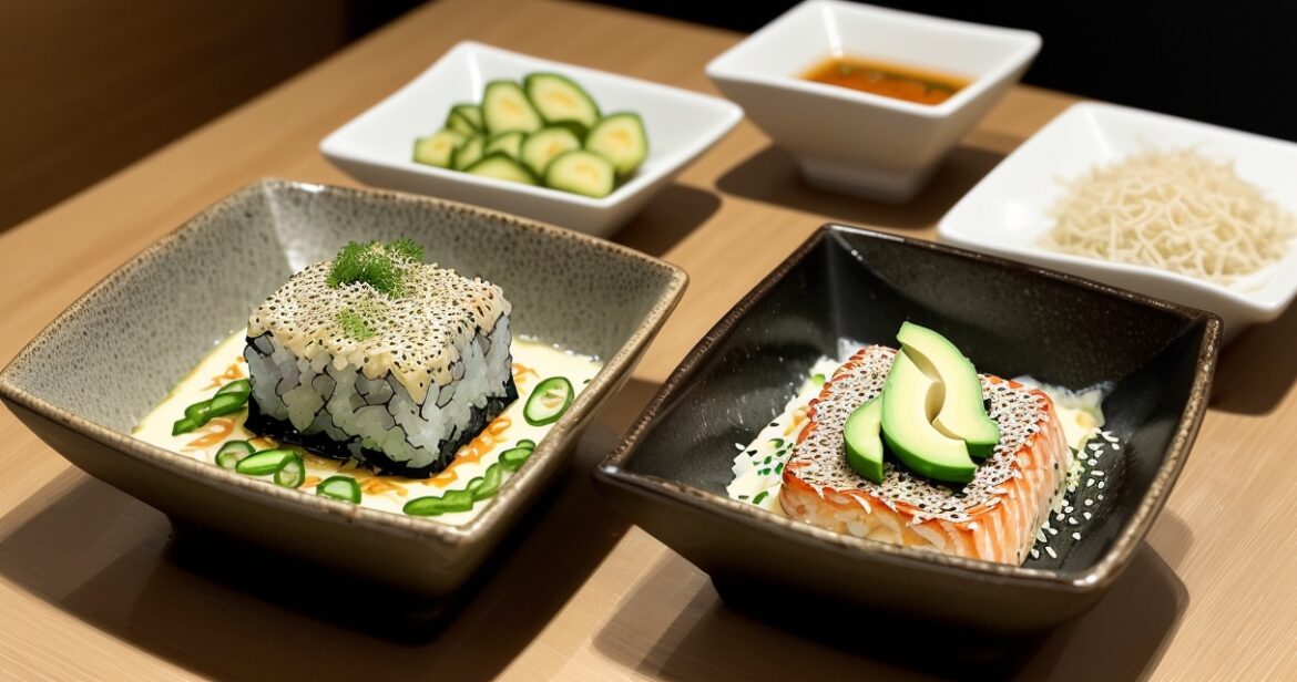 Sushi apkepo receptas su lašiša ir avokadu japoniškam vakarui