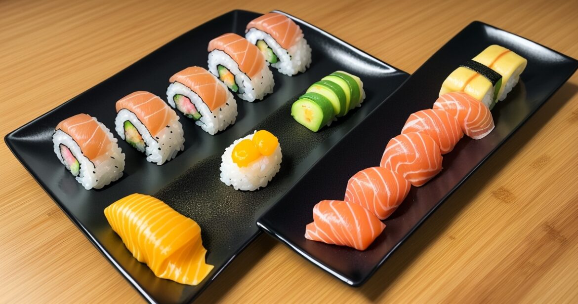 Sushi receptas su pagrindiniais ingredientais ir gaminimo eiga
