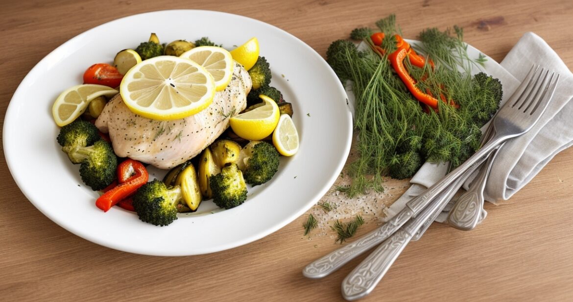 Sveikos vištienos krūtinėlės receptas su daržovėmis ir žolelėmis