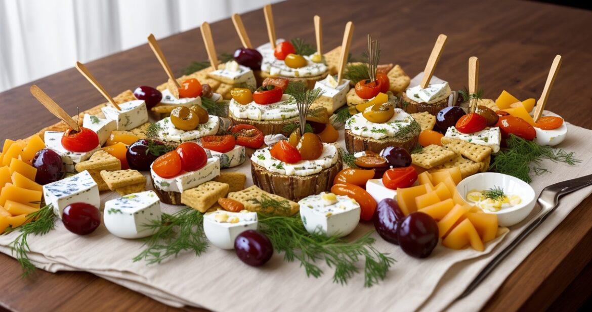 Šventinių užkandžių receptas su sūriu ir daržovėmis