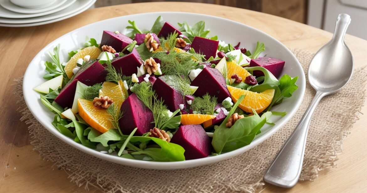 Šviežių burokėlių salotų receptas su morkomis ir obuoliu