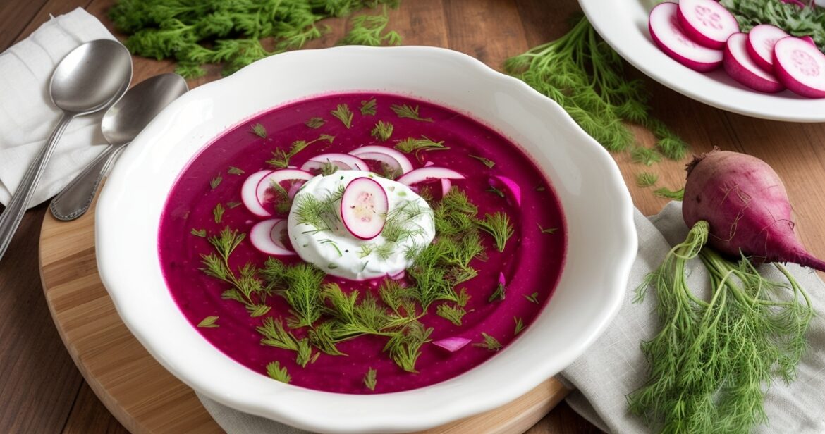 Šviežių burokėlių sriubos receptas su kefyru ir daržovėmis