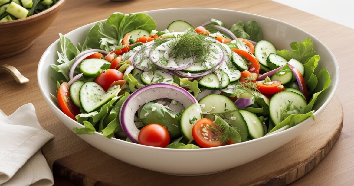 Šviežių daržovių salotų receptas su traškiomis daržovėmis