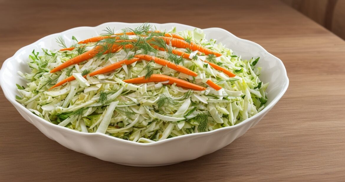 Šviežių kopūstų salotų receptas su actu ir morkomis