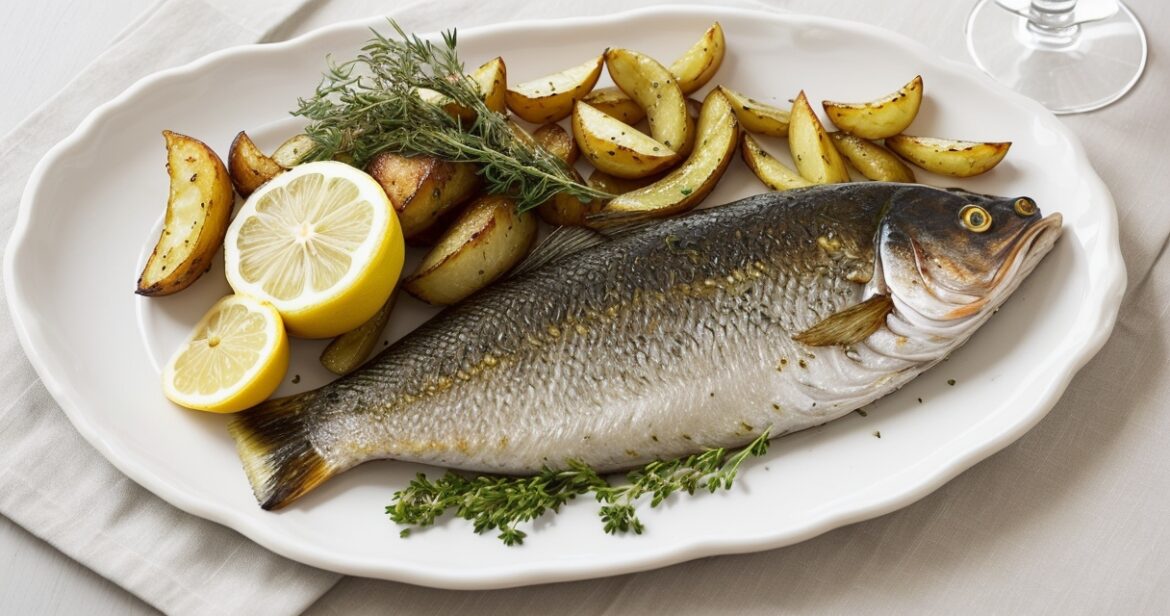 Starkio receptas orkaitėje su citrina ir žolelėmis