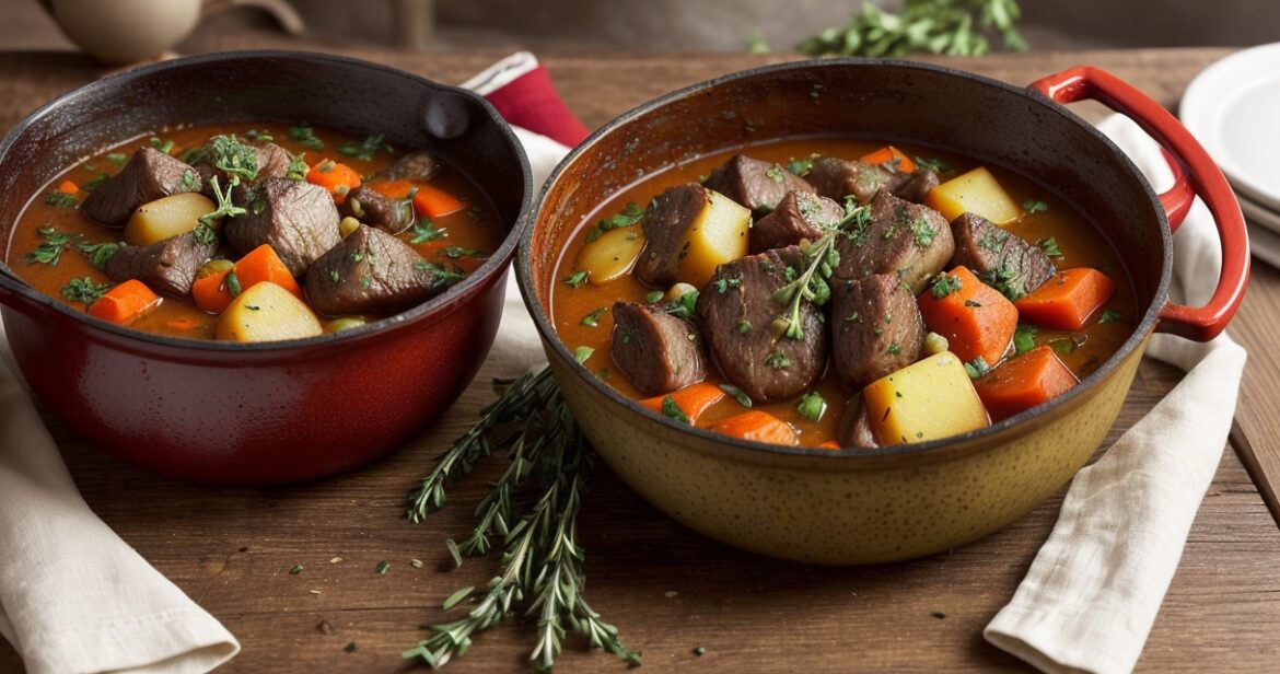 Stirnienos troškinio receptas su daržovėmis ir raudonu vynu