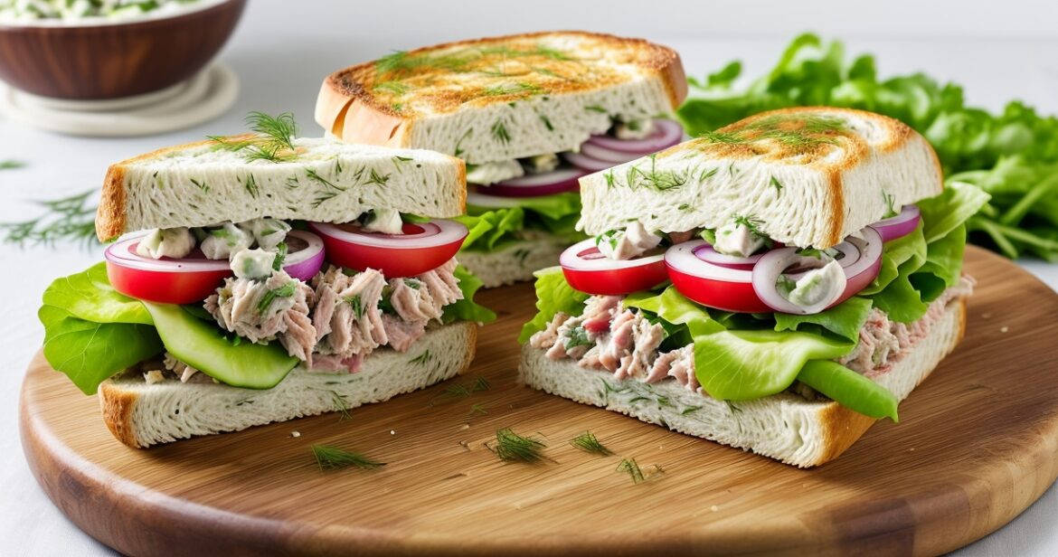 Sumuštinių su tunu receptas su traškia duona ir šviežiomis daržovėmis